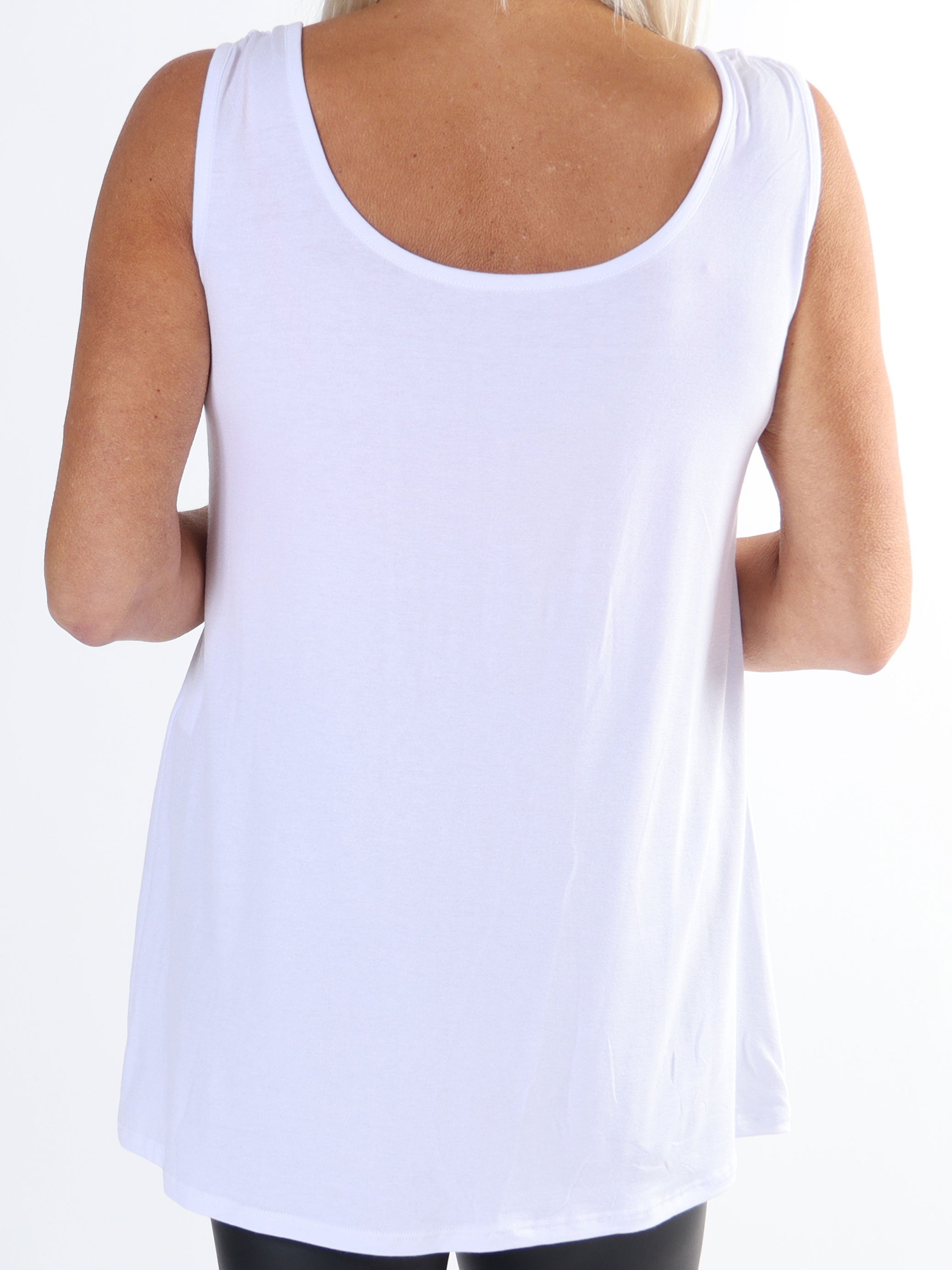 Otine Top - Plus size basis top i plain farver